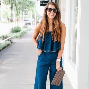 JOA Anthropologie Denim Jumpsuit